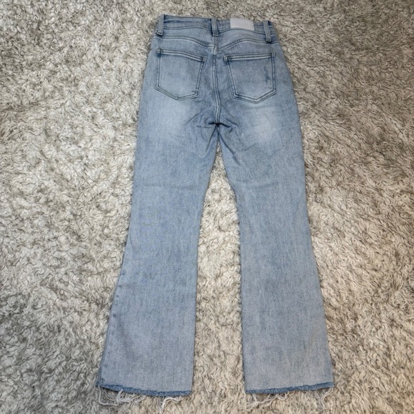 Pistola Lennon High Rise Raw Hem Crop Flare Jeans Size 25 Light Wash - Picture 5 of 10